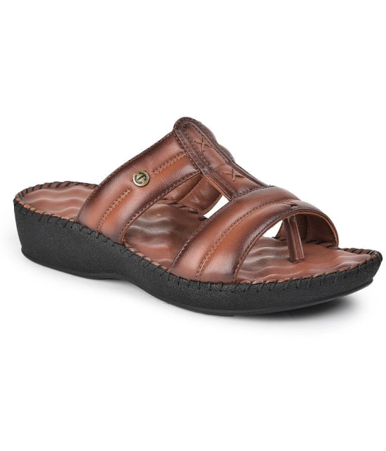 Liberty - Brown Mens Leather Slipper - None