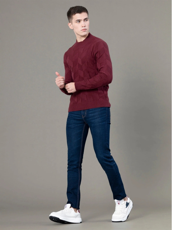 RedTape Mock Neck Pattern Sweater for Men | Ultimate Comfort