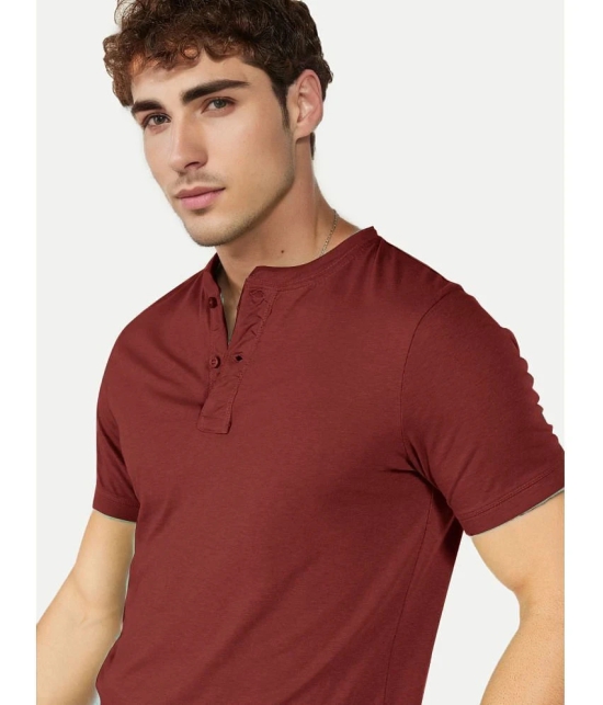 Radprix Cotton Regular Fit Solid Half Sleeves Mens T-Shirt - Maroon ( Pack of 1 ) - None