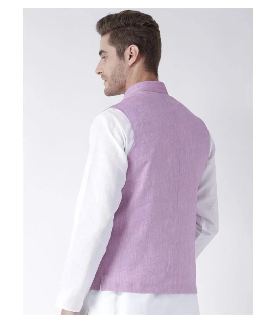 Hangup Purple Linen Nehru Jacket - None