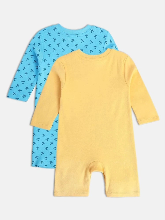 miniklub Multicolor Cotton Rompers For Baby Boy ( Pack of 2 ) - None