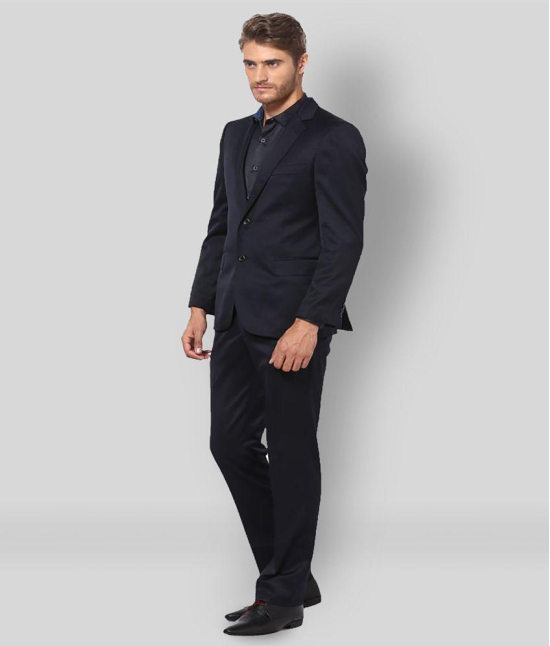 Hangup Black Solid Formal 2 Piece Suits - 40