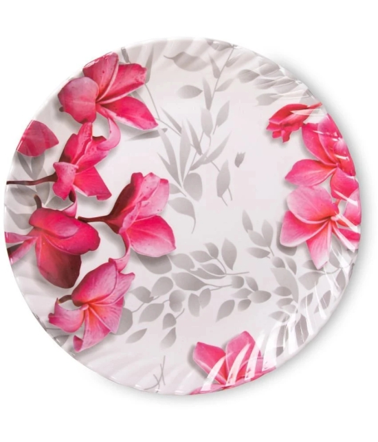 HomePro Royal Dinner Plates With Bowl Pink Melamine Dinner Set ( Pack of 12 ) - Pink