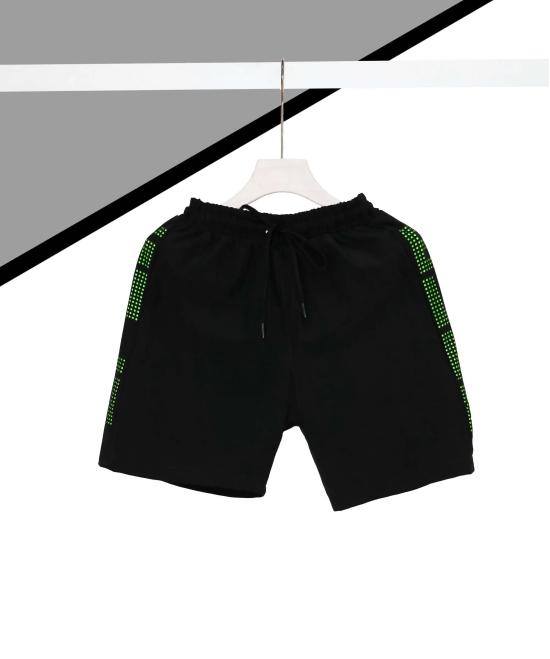 Mens Solid Black Regular Fit Shorts-2xl