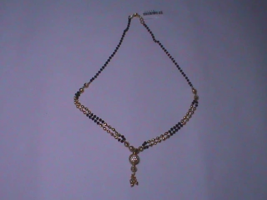 Gold Mangalsutra with Black Beads