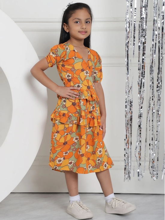 MINI & MING Girls Floral Printed Wrap Dress