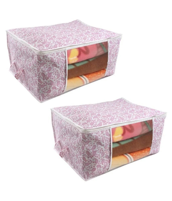 Prettykrafts Underbed Storage Bag, Storage Organizer, Blanket Cover with Side Handles (Set of 2 pcs)