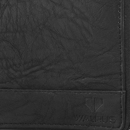 Walrus Faux Leather Black Casual Regular Wallet - Black