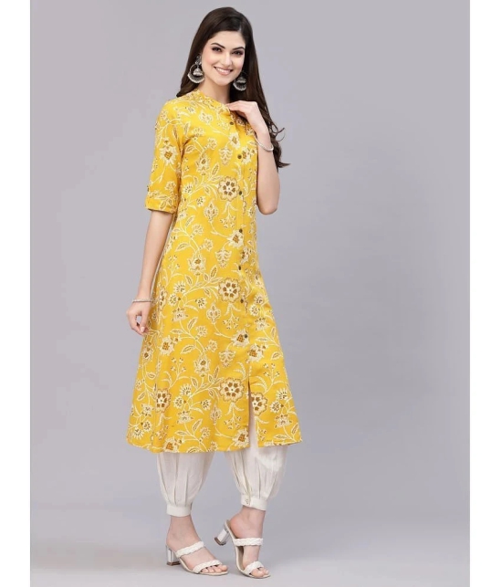 Stylum - Mustard Rayon Womens Front Slit Kurti ( Pack of 1 ) - None