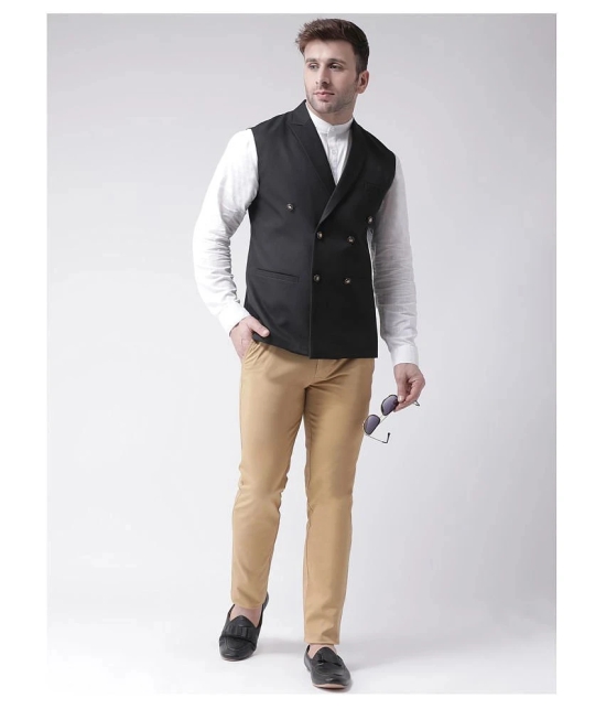 Hangup Black Cotton Blend Nehru Jacket - None