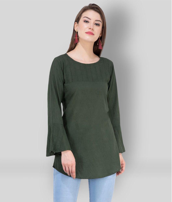 SAAKAA - Green Rayon Women's Tunic ( Pack of 1 ) - L