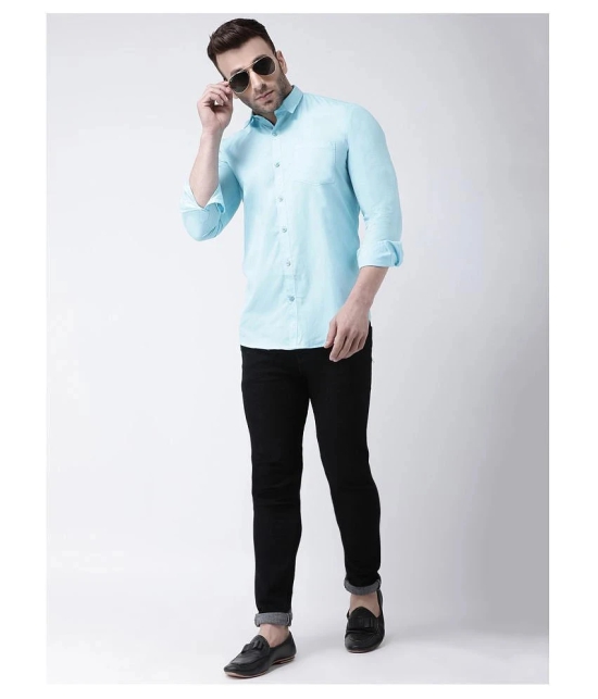 Hangup Cotton Blend Blue Shirt - None