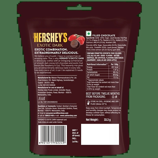 Brookside Dark Choc Goji Raspberry Pouch, 33.3 Gm