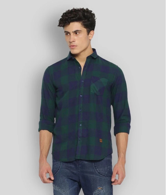 Campus Sutra Cotton Regular Fit Checks Full Sleeves Mens Casual Shirt - Green ( Pack of 1 ) - None