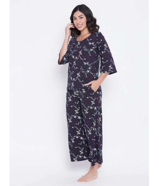 Clovia Rayon Nightsuit Sets - Navy - 2XL