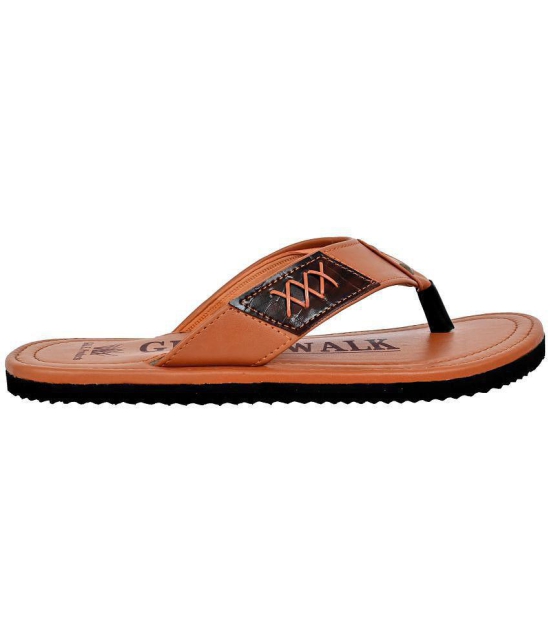 GRASS WALK - Tan Mens Thong Flip Flop - None