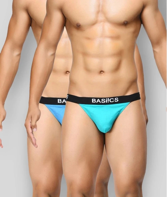 BASIICS By La Intimo - Multicolor Cotton Mens Thongs ( Pack of 2 ) - L