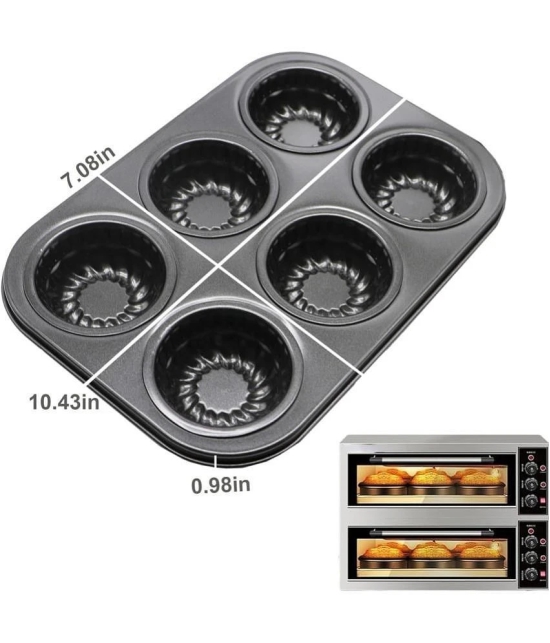 Dynore Aluminium Muffin Moulds 30 mL - Black