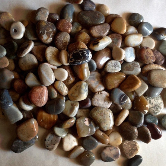 River Agate Mix - Polished Pebble-Big Free Size / 5 Kg