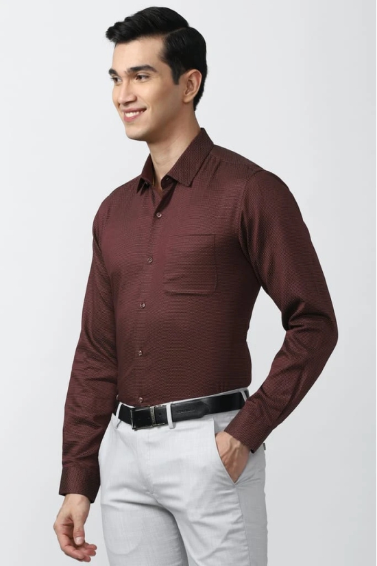 Men Brown Regular Fit Formal Full Sleeves Formal Shirt