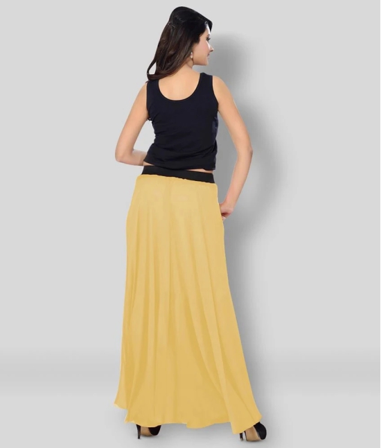 Sttoffa - Yellow Georgette Womens A-Line Skirt ( Pack of 1 ) - 38