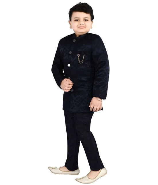 Arshia Fashions Blue Silk Blend Boys Indo Western Blazer & Pant Set ( Pack of 1 ) - None