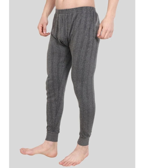 Zeffit - Grey Cotton Mens Thermal Bottoms ( Pack of 1 ) - None