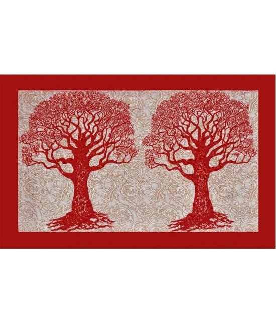 unique choice - Red Cotton Single Bedsheet with 1 Pillow Cover - Red