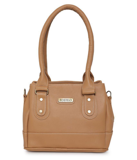 Fostelo - Beige  PU Shoulder Bag - Beige