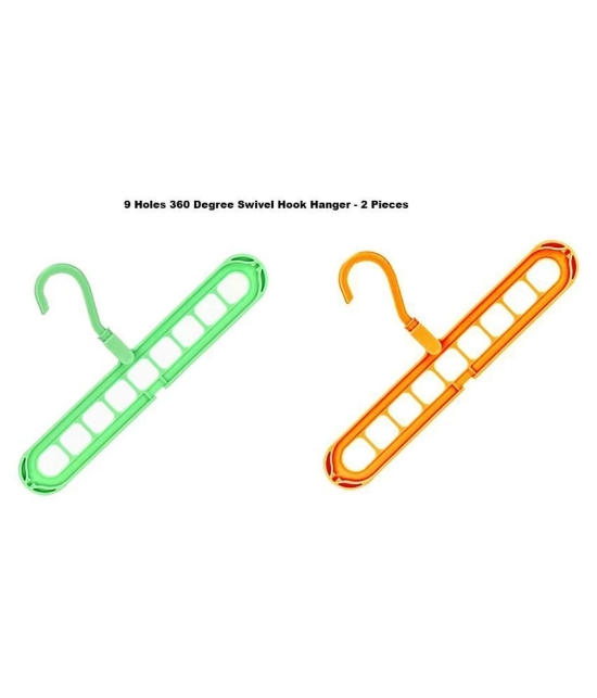 eComKaaj Plastic Anti-Slip 9 Hole Hanger 2Pcs