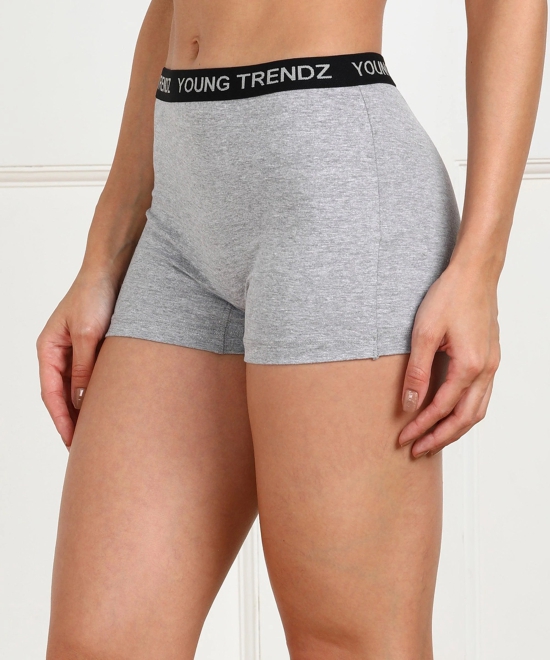 Young trendz Women Boy Short Grey Panty-2XL / Grey