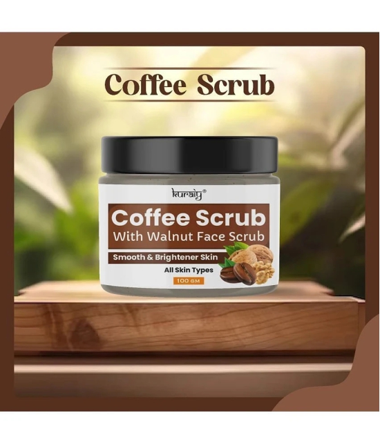 KURAIY Coffee Smooth And Brighter Skin Face Scrub for All Skin Types 100g (Pack Of 2)