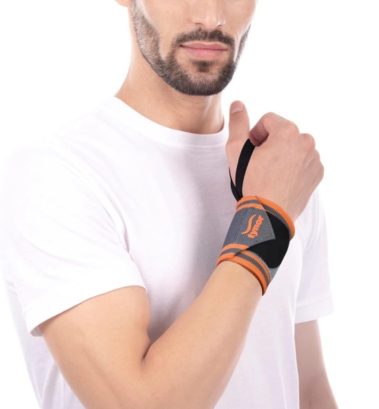 Tynor Wrist Wrap With Thumb Loop, Universal, Pack of 2 (Colour - ORANGE) by Total Sporting And Fitness Solutions Pvt Ltd