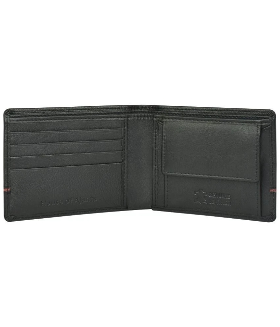 Ajanta Black 100% Leather Mens Regular Wallet ( Pack of 1 ) - Black