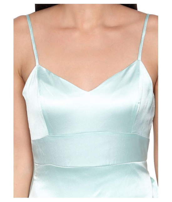 NUEVOSDAMAS Satin Green A- line Dress - Single - M