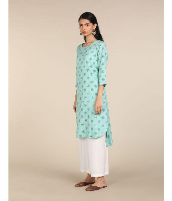 Karigari - Asymmetrical Rayon Green Women's Kurti ( Pack of 1 ) - None