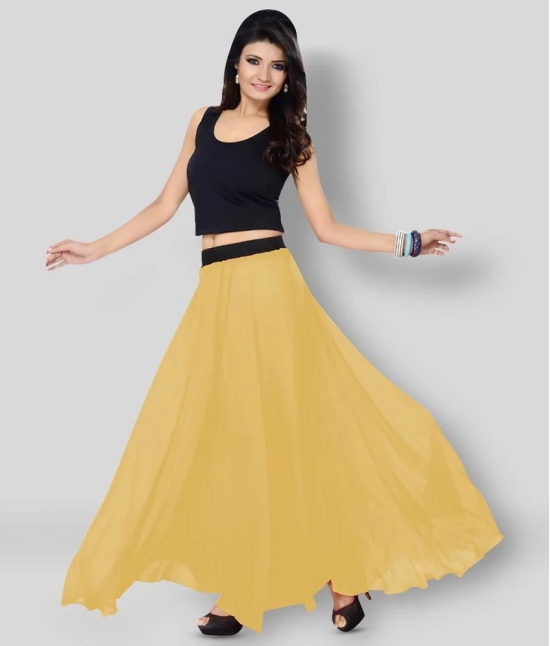 Sttoffa - Yellow Georgette Womens A-Line Skirt ( Pack of 1 ) - 38