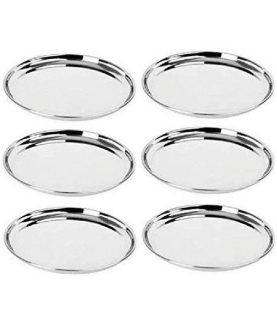 Dynore 6 Pcs Stainless Steel Silver Full Plate - Silver