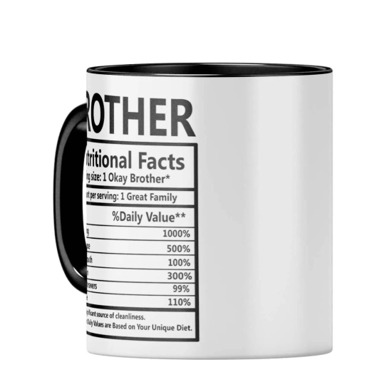 Brother Nutritional Fact Coffee Mug-Yellow