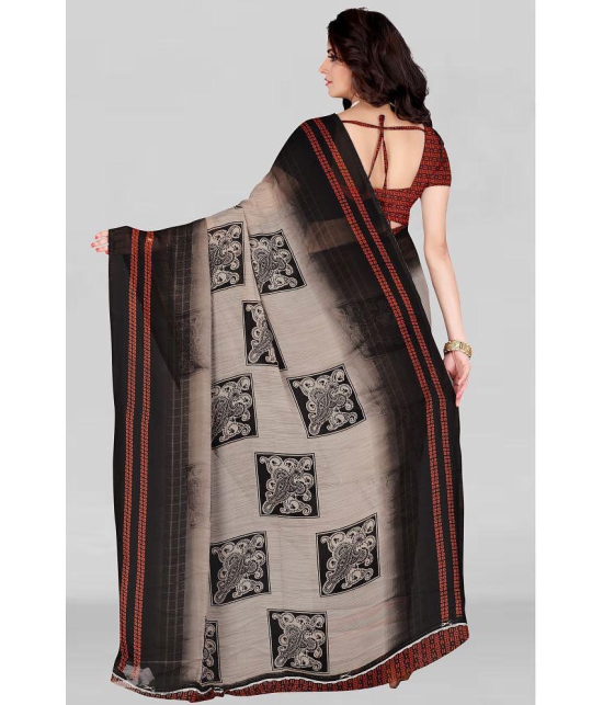 LEELAVATI - Brown Georgette Saree With Blouse Piece ( Pack of 1 ) - Brown