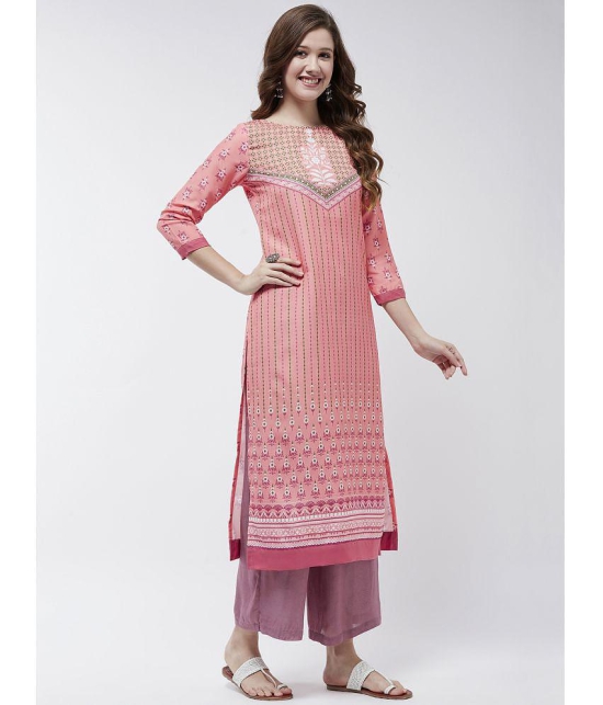 Pannkh - Pink Viscose Womens Straight Kurti ( Pack of 1 ) - None