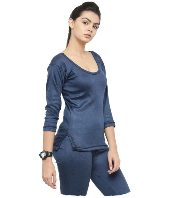 Uzarus Cotton Blend Topwear - Navy - L