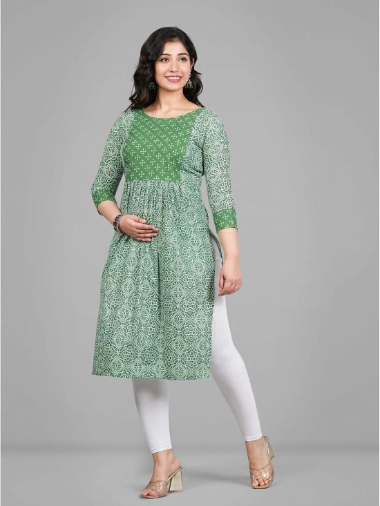 Parastri Green Cotton Maternity Kurta - M