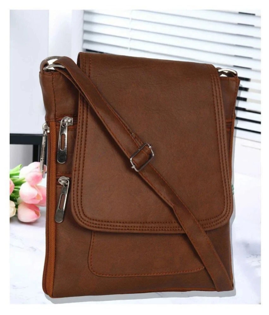 Parrk - Brown  PU Sling Bag - Brown