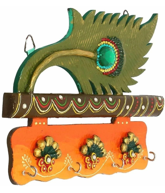 JaipurCrafts Multicolour Wood Key Holder - Pack of 1