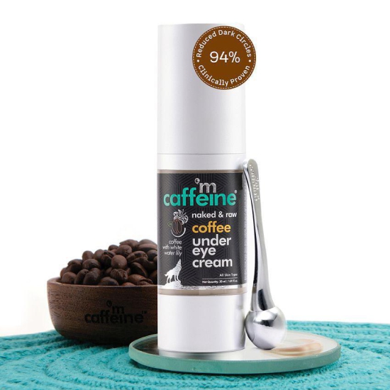 mCaffeine Coffee Under Eye Cream for Dark Circle & Puffiness Reduction with Vitamin E & Hyaluronic Acid (30ml)