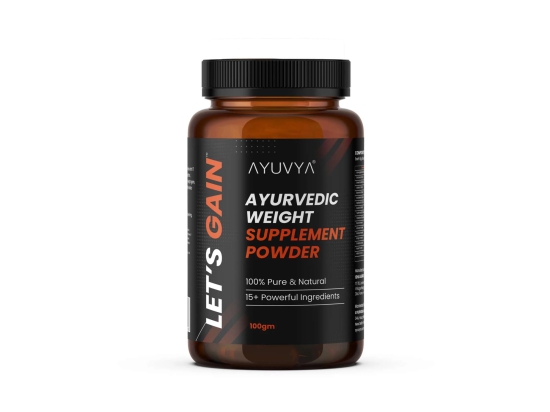 Ayuvya Lets Gain Weight Gain Powder || For Male & Female | Helps Improve Weight, Muscle Mass, & Energy Levels | Promotes Overall Immunity & Muscle Recovery | Powerful & Effective Gainer | 100gm