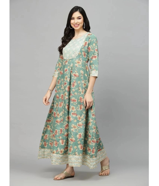 Stylum Viscose Blend Printed Anarkali Womens Kurti - Green ( Pack of 1 ) - None