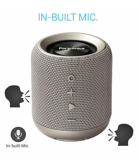 Portronics Sound Drum:Portable Bluetooth 4.2 Speaker Aux, inbuilt Mic ,Grey (POR 821) - Grey