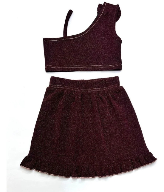 Addyvero Maroon Polyester Girls Top With Skirt ( Pack of 1 ) - None